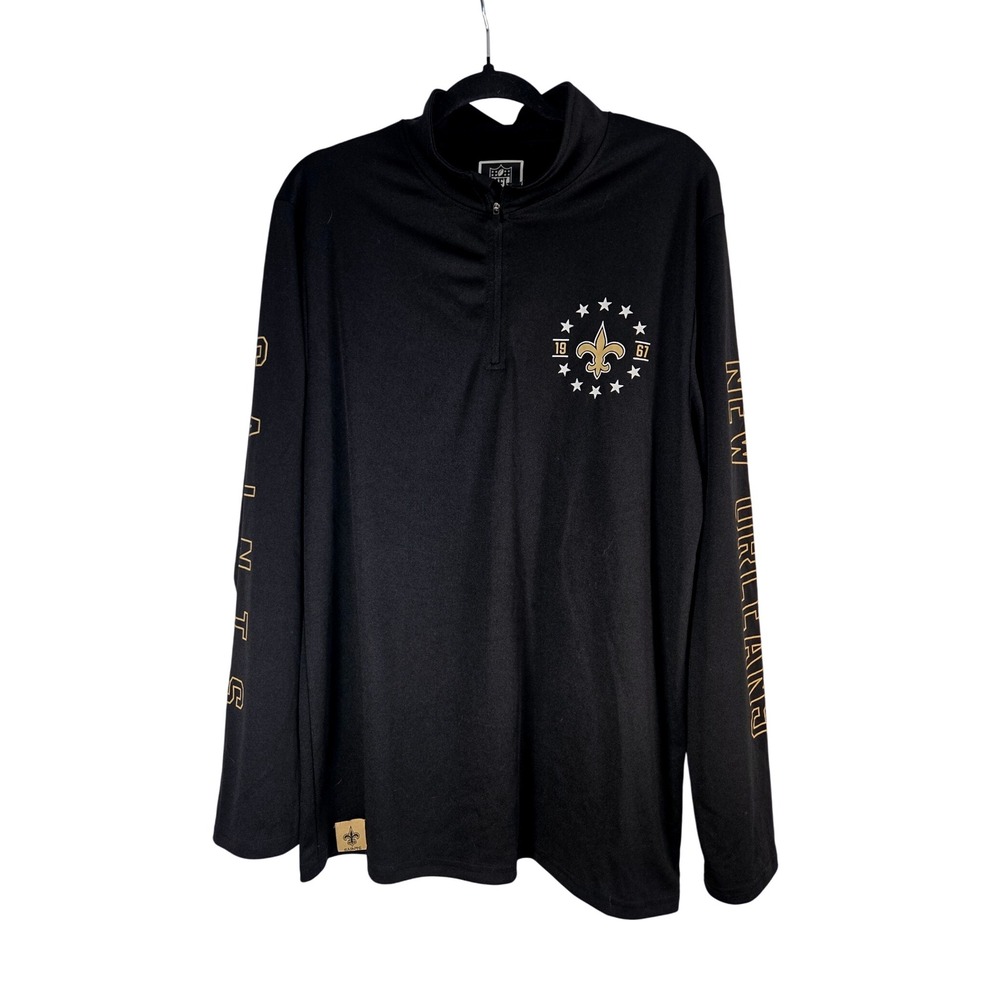 New Orleans Saints NFL Team Apparel Pullover Large‎ Long Sleeve 1/4 Zip